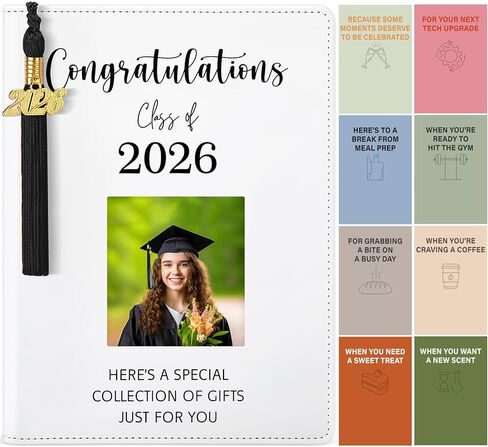 Epakh Blue Class of 2026 Graduation Gifts Card Book with Tassels, Congratulations Grad PU Leather Cover Photo Album Keeper Organizer Books with 24 Pages for College High School Survival Kit in Saudi Arabia