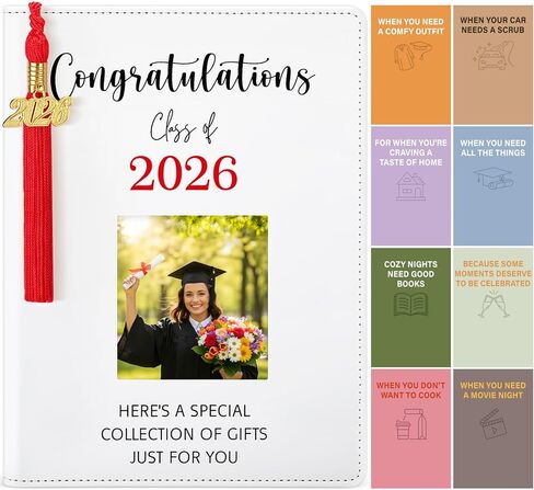 Epakh Blue Class of 2026 Graduation Gifts Card Book with Tassels, Congratulations Grad PU Leather Cover Photo Album Keeper Organizer Books with 24 Pages for College High School Survival Kit in Saudi Arabia