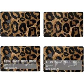 4 pcs Leopard Print Debit Credit Card Skin Cover Sticker Waterproof Removable Skins Cover for Cards in Saudi Arabia