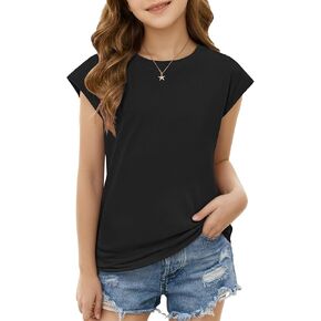 الفتيات لطيف قصيرة الأكمام تي شيرت عادية الاطفال الصيف Crewneck لطيف المحملة الأعلى 5-14 سنة 2026 جديد in Kuwait