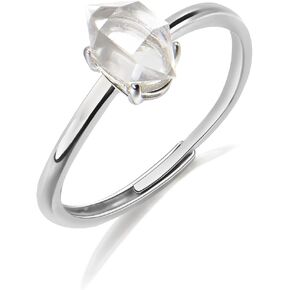 Raw Herkimer Diamond Adjustable Ring Natural Crystal Gemstone Jewelry Gift for Women in Saudi Arabia