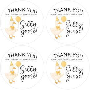 80PCS A Little Silly Goose Baby Shower Stickers Green Silly Goose Thank You Stickers for Farm Animals Baby Shower Birthday Decors Party Favors Supplies Candy Envelope Seals & Goodie Bags in Kuwait