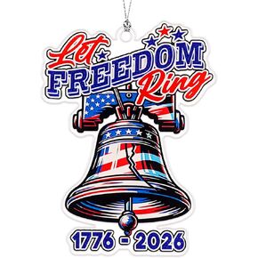 250 عامًا من الزخرفة الأمريكية، زخارف معلقة لنافذة سيارة الشجرة، 1776-2026 ديكور جرس الحرية، يوم الاستقلال الأمريكي، ديكور 4 يوليو، هدية للمواطنين الأمريكيين، ديكور جامعي وطني in Kuwait