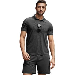 Mens Polo Shirts and Shorts Set Quick Dry Summer Outfits 2 Pieces Tactical Tracksuit for Men in Saudi Arabia