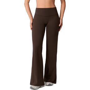 Hugluxe Invicult بنطال ضيق بدون درزات أمامية عالي الخصر مستقيم الساق للنساء بنطال يوجا واسع الساق ناعم زبداني - 31.5 بوصة in Kuwait