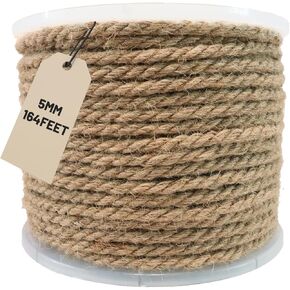 SDHUATUO Jute Twine Rope 4mm x 164ft, Natural Hemp String for Gardening, Crafting, Cat Scratching Post, DIY Crafts, Bundling, Home Decor in Saudi Arabia