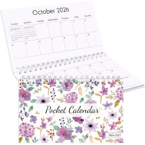 تقويم الجيب Phyxin 2026-2027، تقويم الجيب 2026 - يمتد من يناير 2026 حتى ديسمبر 2027، 2026-2027 مخطط شهري - 4.2 بوصة × 6.5 بوصة، مخطط جيب مع ملف للوازم المكتبية المدرسية، أرجواني in Kuwait