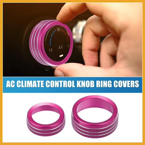 Car Air Conditioner Knobs Decals AC Radio Switch Knob Cover for Dodge Durango 2014-2020 for Jeep Cherokee Grand Cherokee 2014-2021 Pink (Set of 3) Replacement in Saudi Arabia