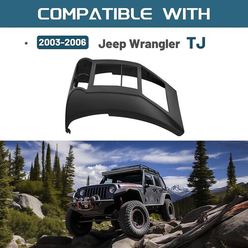 KUAFU Black Double Din Dash w/Wiring Harness Compatible with 2003-2006 Jeep Wrangler TJ Radio Stereo Install Bezel Durable in Saudi Arabia