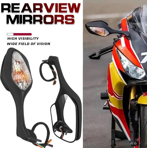 Side Rearview Mirror with Turn Signal Light Compatible with HONDA CBR1000RR CBR 1000 RR 2008-2014 Accessories in Saudi Arabia
