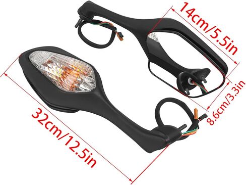 Side Rearview Mirror with Turn Signal Light Compatible with HONDA CBR1000RR CBR 1000 RR 2008-2014 Accessories in Saudi Arabia