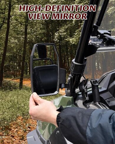 SAUTVS Adjustable Side Mirrors Compatible with Honda Pioneer 700-2 700-4 2014-2025 Accessories, Exterior Wider Foldable Side Rearview Mirror with Bracket Compatible with Honda Pioneer 700 2014+, 2PCS in Saudi Arabia