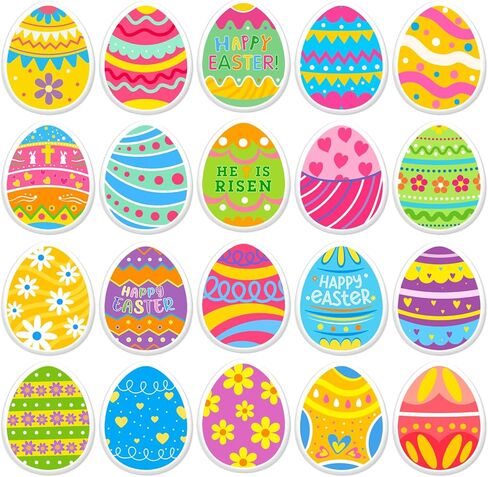 JarThenaAMCS 2 Sheet Easter Thick Gel Clings Colorful Egg Window Gel Decals for Spring Home Classroom Nursery Hip Hop Egg Party Supplies in Saudi Arabia