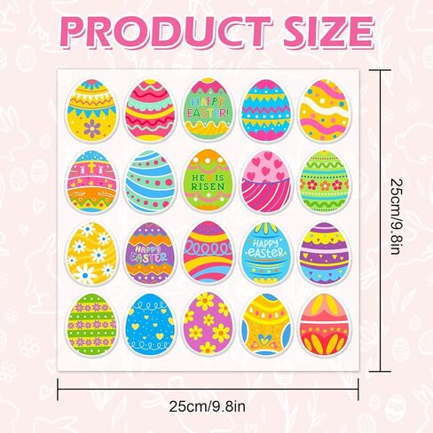 JarThenaAMCS 2 Sheet Easter Thick Gel Clings Colorful Egg Window Gel Decals for Spring Home Classroom Nursery Hip Hop Egg Party Supplies in Saudi Arabia