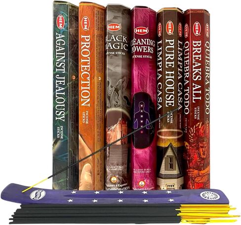 Hem Incense Sticks Variety Pack #3-120 Insence-Sticks (6 Incents x 20 Insense) and Incense Stick Holder Bundle with 6 Love Themed Fragrances in Saudi Arabia