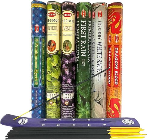 Hem Incense Sticks Variety Pack #3-120 Insence-Sticks (6 Incents x 20 Insense) and Incense Stick Holder Bundle with 6 Love Themed Fragrances in Saudi Arabia