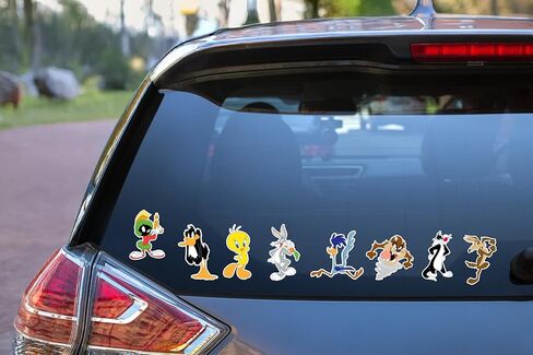 Elektroplate Officially Licensed Looney Tunes Multi Character Dynamic Decals | Premium Automotive-Grade All Weather Vinyl Stickers for Car, Water Bottle, Laptop, Phone & More| Made in USA | Set of 8 in Saudi Arabia