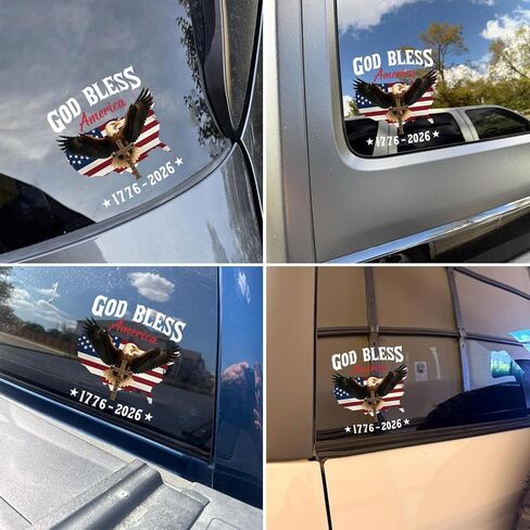ملصق لاصق لنافذة السيارة للذكرى السنوية الـ 250 للولايات المتحدة الأمريكية - ملصق وطني للأشعة فوق البنفسجية DTF مقاس 6 × 6 بوصة - بضائع God Bless America 1776-2026 للسيارات والكمبيوتر المحمول والنافذة - ملصق يوم استقلال النسر في الولايات المتحدة الأمريكية in Kuwait
