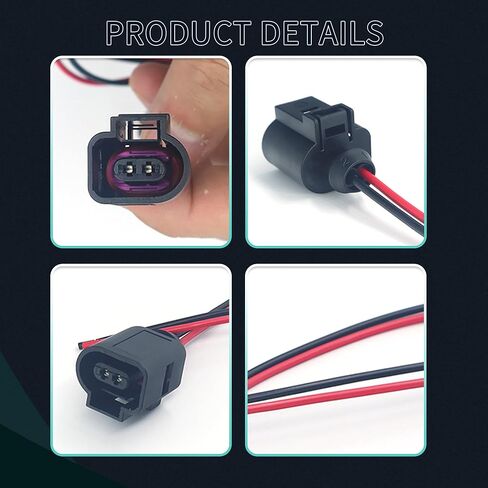 1J0973702 قابس موصل أنثى - متوافق مع VW Jetta Golf MK4 MK5 MK6 Beetle Passat Tiguan، Audi A5 A8 R8 RS5 S5 S8 (قطعتان) in Kuwait