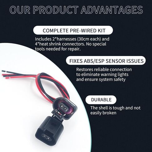 1J0973702 قابس موصل أنثى - متوافق مع VW Jetta Golf MK4 MK5 MK6 Beetle Passat Tiguan، Audi A5 A8 R8 RS5 S5 S8 (قطعتان) in Kuwait