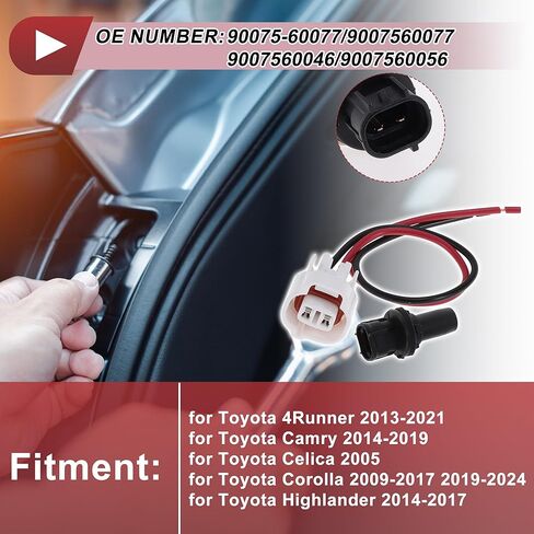 1 Set Side Marker Light Socket Wiring for Toyota 4Runner 2013-2021 No.90075-60077/9007560077 Headlight Lamp Bulb Pigtail Connector Harness in Saudi Arabia