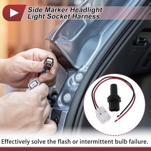 1 Set Side Marker Light Socket Wiring for Toyota 4Runner 2013-2021 No.90075-60077/9007560077 Headlight Lamp Bulb Pigtail Connector Harness in Saudi Arabia