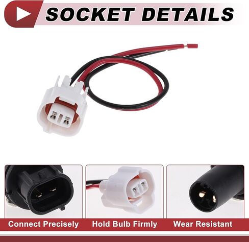 1 Set Side Marker Light Socket Wiring for Toyota 4Runner 2013-2021 No.90075-60077/9007560077 Headlight Lamp Bulb Pigtail Connector Harness in Saudi Arabia