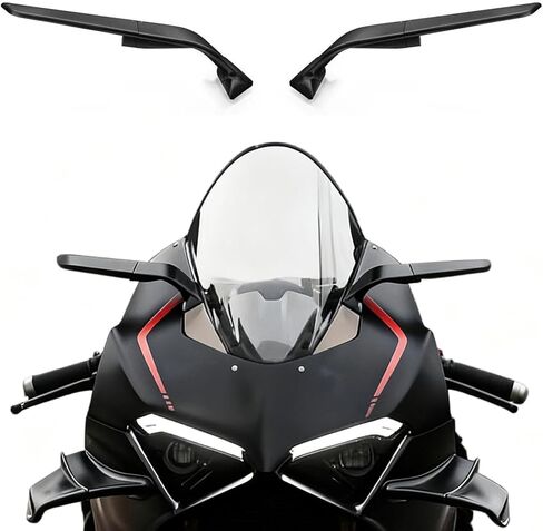مرايا دراجة نارية مع إشارة انعطاف متوافقة مع Ducati Panigale V4 V4S V4R 2019-2024 PANIGALE V2 2020-2024 CNC مرايا جانبية للدراجات النارية قابلة للتعديل ومرايا الرؤية الخلفية لجناح الرياح مرآة إشارة الانعطاف in Kuwait