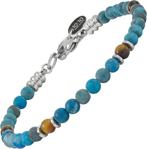 10:10 Beaded Bracelet for Men and Women – Natural Gemstone Bracelet and Stainless Steel – Adjustable, Durable and Elegant – Made in Italy in Saudi Arabia