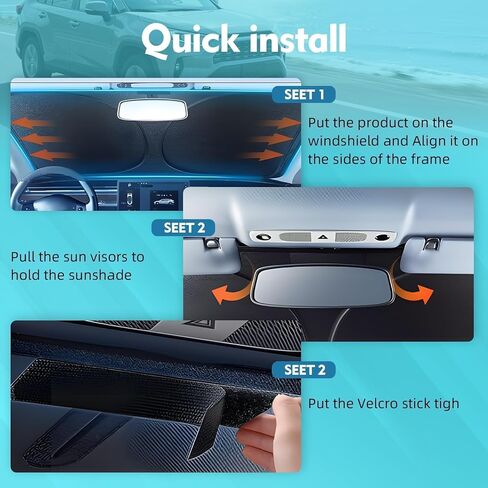 2019-2025 Toyota RAV4 Custom Fit Windshield Sun Shade, OEM Style Anti-Sag Design with Reinforced Oxford Fabric, Blocks 99% UV & Cools 20°F, Foldable Sun Visor with Storage Bag in Saudi Arabia