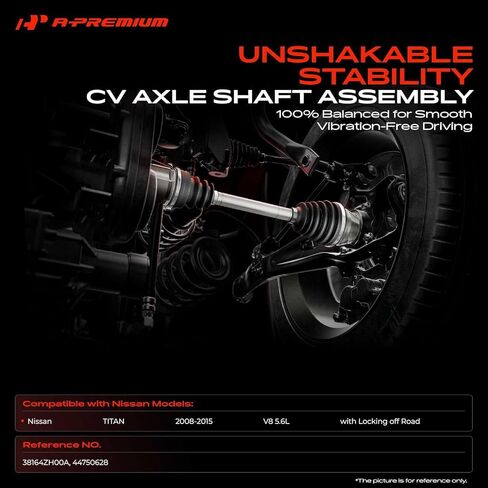 A-Premium Rear Axle Shaft Assembly with Bearing Compatible with Nissan TITAN 2008-2015 5.6L, Rear Driver or Passenger Side in Saudi Arabia