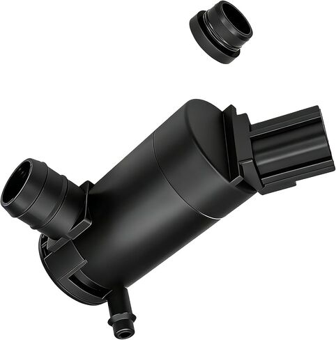 Windshield Washer Fluid Pump, Car Windshield Wiper Fluid Pump with Rubber Grommet Replacement OEM# 89017059 173686 Compatible with Ford Lincoln Mazda Mercury Car Accessories Parts (Black) in Kuwait