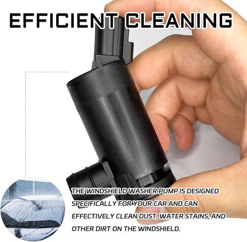 Windshield Washer Fluid Pump, Car Windshield Wiper Fluid Pump with Rubber Grommet Replacement OEM# 89017059 173686 Compatible with Ford Lincoln Mazda Mercury Car Accessories Parts (Black) in Kuwait