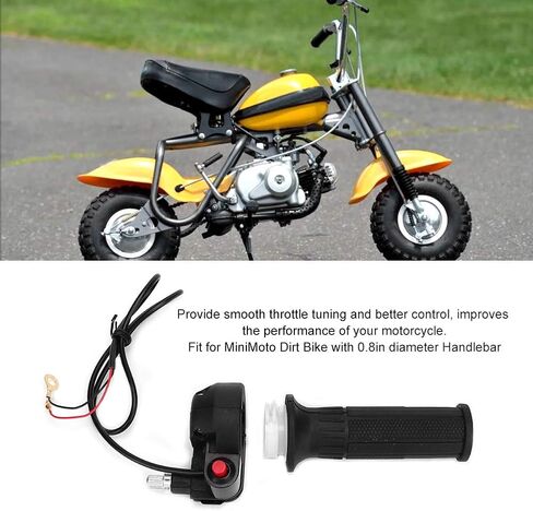 مقابض خانق للدراجة الترابية، مقبض خانق مرن للدراجة النارية مقاس 2.1 سم مع مفتاح إيقاف، مقبض مسرع مع كابل بديل 80 سم لمقود الدراجات النارية الصغير 47 مل 49 مل in Kuwait