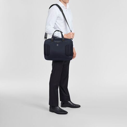 Victorinox Werks Traveler 7.0, Deluxe Briefcase, Briefcase with 15.6" Laptop and 11’’ Tablet Compartment, Navy Blue in Saudi Arabia
