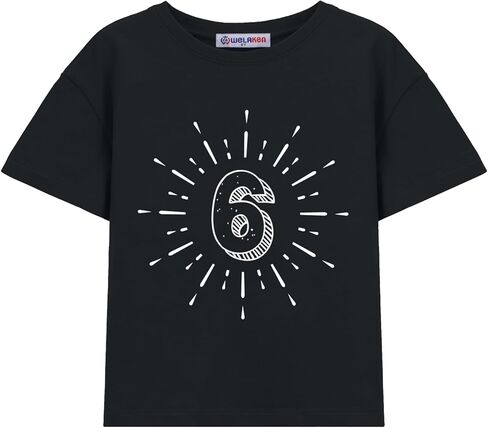 WELAKEN Toddler Girls Boys Birthday Shirt with Graphic Print - Cotton Short Sleeve Tee in Saudi Arabia