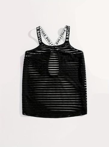 Girls Mesh Sports Tank Top Teen Girls Activewear Workout Shirt Straps Breathable See-Through Running Gym Top Summer Fitness in Saudi Arabia