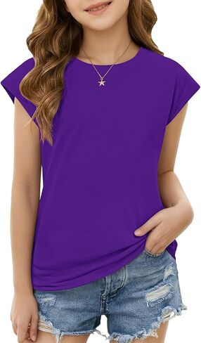 الفتيات لطيف قصيرة الأكمام تي شيرت عادية الاطفال الصيف Crewneck لطيف المحملة الأعلى 5-14 سنة 2026 جديد in Kuwait