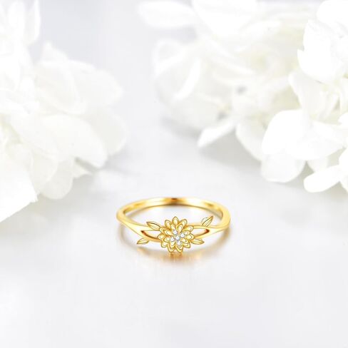 KECHO 14K Gold Lotus Ring for Women Lotus Flower Rings Yoga Ring Lotus Jewelry Birthday Mothers Day Gifts for Mom Men in Saudi Arabia