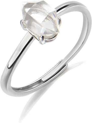 Raw Herkimer Diamond Adjustable Ring Natural Crystal Gemstone Jewelry Gift for Women in Saudi Arabia