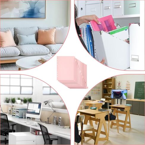 فواصل مجلد A5 مع 12 علامة تبويب شهرية، ورق وردي A5 6 حلقات مجلد إدراج فواصل مخطط وفواصل صفحات الفهرس للمجلات والمجلدات وأجهزة الكمبيوتر المحمولة والمخططين in Kuwait