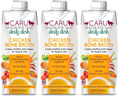 Caru - Daily Dish Meal Topper for Dogs & Cats - Chicken Bone Broth, Beef Bone Broth and Pumpkin Broth - 3 Flavor Variety Pack in Saudi Arabia
