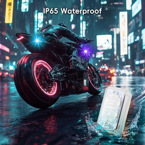 PIFOOG 4PCS Wireless Strobe Lights with Remote Control 11 LEDs 500mAh Rechargeable Car Anti-Collision Light RGB Emergency Strobes Lighting for Motocycle Vehicle Bike Scooter Night Warning Flashing in Saudi Arabia