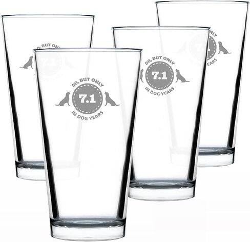 50th Birthday Dog Years - Pint Glass for Beer - Unique Funny Bday Gifts for Women and Men Turning 50-16 oz Glasses in Saudi Arabia