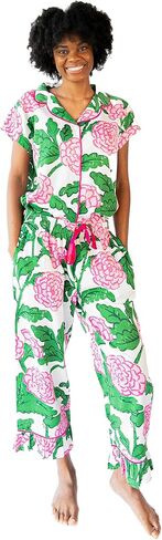 Luxe Sateen Pajama Set - Premium Cotton 2 Piece Sleep & Lounge Wear - Relaxed & Tailored Fit - Drawstring & Button Down Top in Saudi Arabia