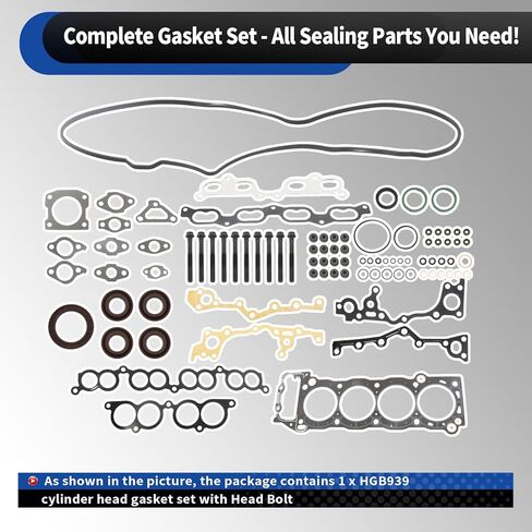 Cylinder Head Gasket Set with Bolt Compatible with 4Runner T100 Tacoma 2.4L 2.7L HGB939 in Kuwait