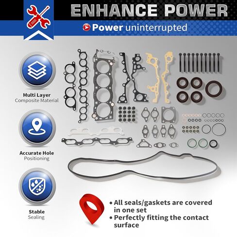 Cylinder Head Gasket Set with Bolt Compatible with 4Runner T100 Tacoma 2.4L 2.7L HGB939 in Kuwait