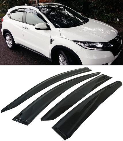 Cuztom Tuning JDM 3D Style Smoked Clip-On Type Window Visor Rain Guard Compatible with 2015-2020 Honda HRV HR-V in Saudi Arabia