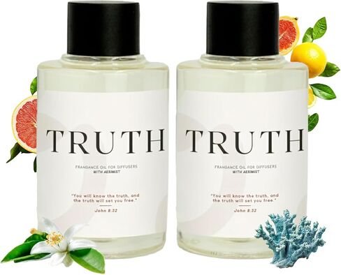 Truth Scent Oil for Diffusers, Inspired by Cabana | Ritz Carlton Hotel, 4 Fl Oz (2 Pack), Luxury Aroma for Hotel, Home, Office, Spa, Aromatherapy, Made USA, Long Lasting, Kids & Pets Friendly in Saudi Arabia