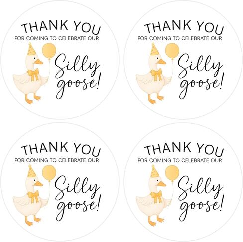 80PCS A Little Silly Goose Baby Shower Stickers Green Silly Goose Thank You Stickers for Farm Animals Baby Shower Birthday Decors Party Favors Supplies Candy Envelope Seals & Goodie Bags in Kuwait